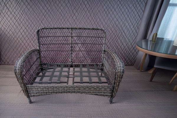 Iron Rattan Single Chair Iron Rattan Double Chair Iron Rattan Coffee Table